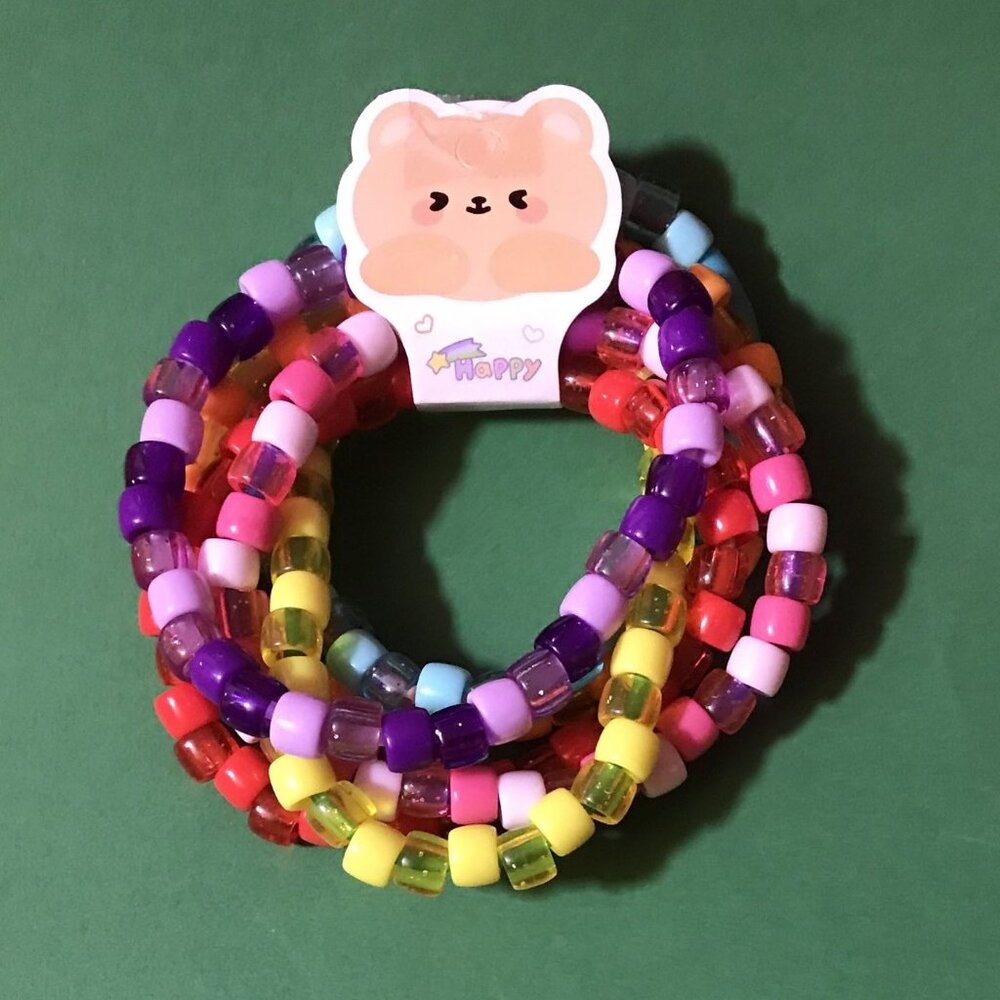 Rainbow Sprinkle Set - Set of 6 Colorful Handmade Beaded Bracelets - Stackable